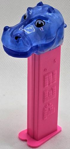 PEZ - Crystal Collection - Hippo - Blue Crystal Head