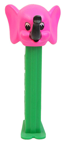 PEZ - Safari Animals - Misfits - Elephant - Pink Head