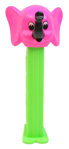 PEZ - Safari Animals - Misfits - Elephant - Pink Head