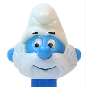 PEZ - Smurfs - Series A - Papa Smurf - White Hat - A