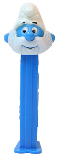 PEZ - Smurfs - Series A - Papa Smurf - White Hat - A