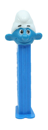 PEZ - Smurfs - Series A - Smurf - White Hat, No Tongue - A