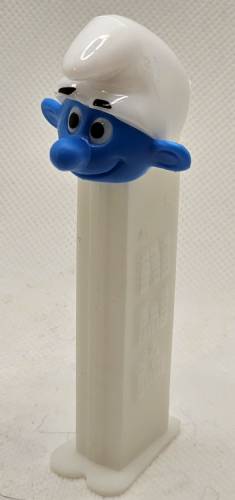 PEZ - Smurfs - Series A - Smurf - White Hat, No Tongue - A