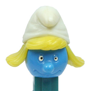 PEZ - Smurfs - Series A - Smurfette - Etched Tongue and Eyes - A