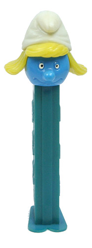 PEZ - Smurfs - Series A - Smurfette - Etched Tongue and Eyes - A