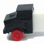 PEZ - Cab #R2 B Black Cab, Red Wheels on white with white fender