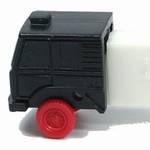 PEZ - Cab #R4 B Black Cab, Red Wheels on white with white fender