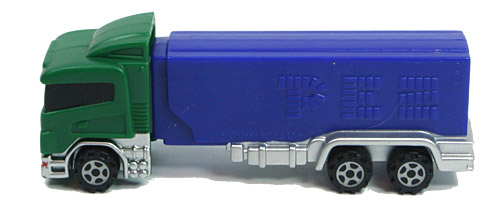 PEZ - Trucks - Transporter - Green cab, blue trailer