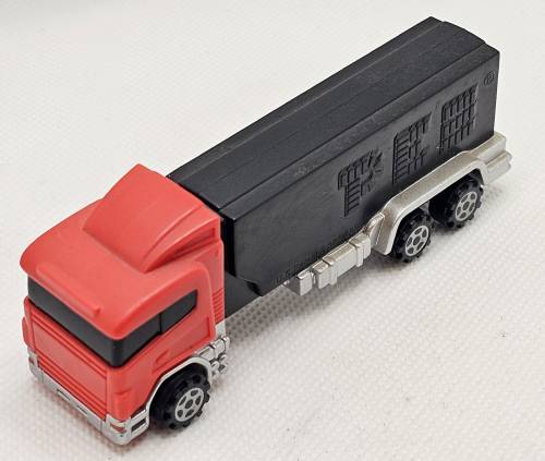 PEZ - Series E - Transporter - Red cab, black trailer with flames