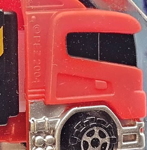 PEZ - Series E - Transporter - Red cab, black trailer with flames