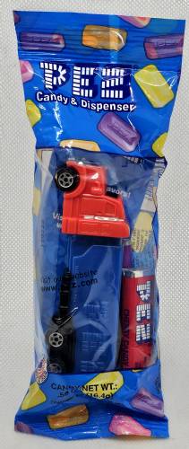 PEZ - Trucks - Series E - Truck - Red cab, blue trailer