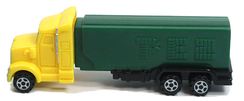 PEZ - Trucks - Series E - Truck - Yellow cab, green trailer