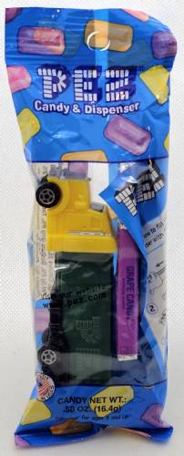 PEZ - Trucks - Series E - Truck - Yellow cab, green trailer