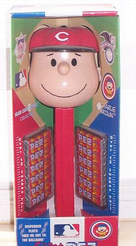 PEZ - Giant PEZ - Peanuts - MLB Charlie Brown - Cincinnati Reds