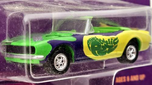 PEZ - Johnny Lightning - Psychedelic PEZ - Psychedelic Camaro - Green