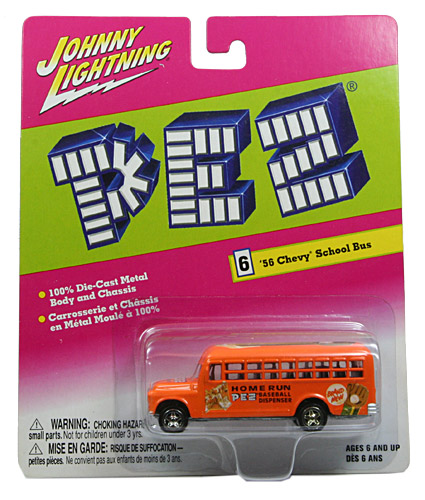 PEZ - Johnny Lightning - Release 3 - '56 Chevy School Bus