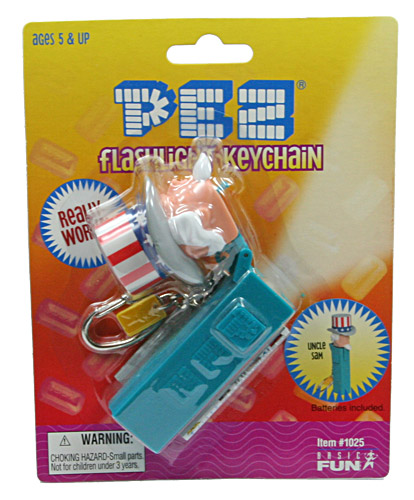 PEZ - Flashlight Keychain - Uncle Sam