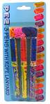 PEZ - 3 Pens with Rope Lanyards  