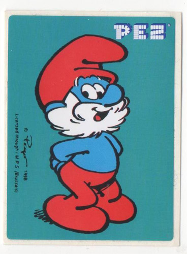 PEZ - Stickers - Smurfs - 1998 - Papa Smurf