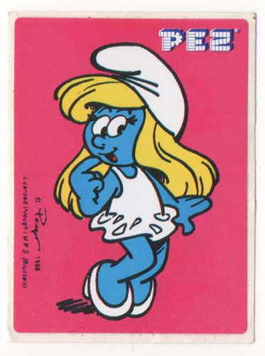 PEZ - Stickers - Smurfs - 1998 - Smurfette