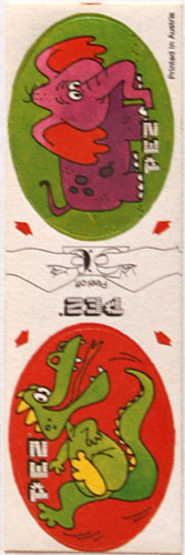 PEZ - Stickers - Sticker Doubles (1980s) - Elephant / Crocodile