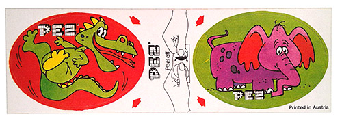 PEZ - Stickers - Sticker Doubles (1980s) - Elephant / Crocodile