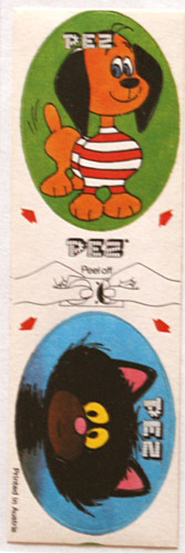 PEZ - Stickers - Sticker Doubles (1980s) - Puppy / Black Cat