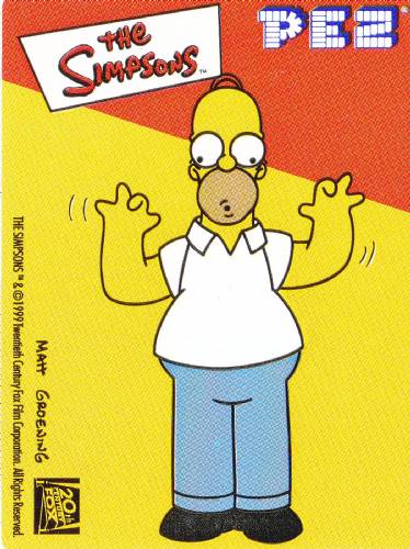 PEZ - Stickers - The Simpsons - 1999 - Homer Simpson