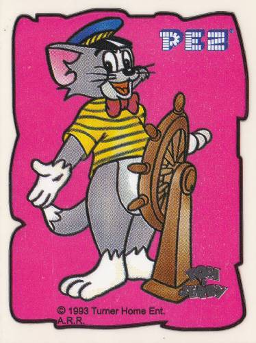 PEZ - Stickers - Tom & Jerry - White Border - Sailor Tom