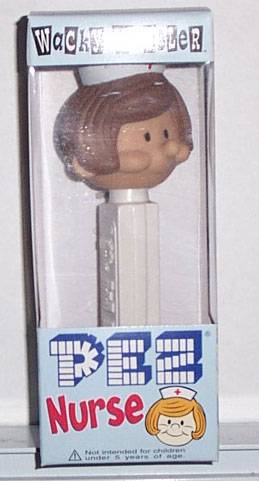 PEZ - Wacky Wobblers - PEZ Nurse - Brown Hair