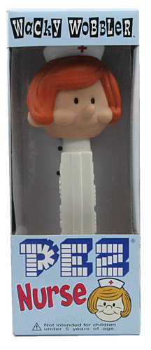 PEZ - Wacky Wobblers - PEZ Nurse - Red Hair