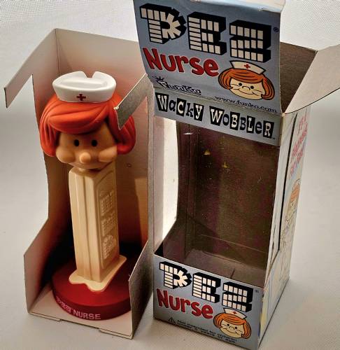 PEZ - Wacky Wobblers - PEZ Nurse - Red Hair