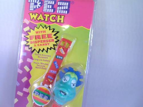 PEZ - Watches and Clocks - Wrist band watch with dispenser - White/Red with He-Saur