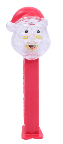 PEZ - Crystal Collection - Santa Claus - Clear Crystal Head, Red Hat - E