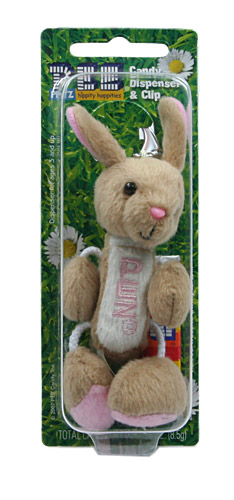 PEZ - Plush Dispenser - Hippity Hoppities - 2007 - Brown Bunny
