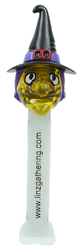 PEZ - Linz Gathering - 2009 - Witch - Yellow crystal, GITD stem - E