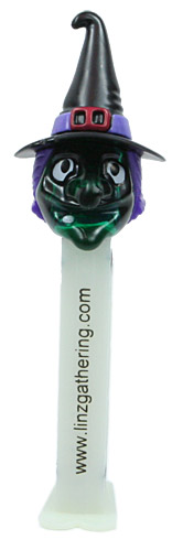 PEZ - Linz Gathering - 2009 - Witch - Green crystal, GITD stem - E