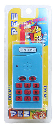 PEZ - Candy-Phone - Candy-Phone - Light Blue/Yellow, 28457 PEZ-Display