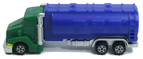 PEZ - Trucks - Series E - Tanker - Green cab, blue tanker