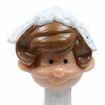 PEZ - Bride B Peach Head, Brown Hair