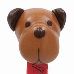 PEZ - Barky Brown Brown head on Red with Bones