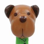 PEZ - Barky Brown Brown head on Green with Bones