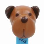 PEZ - Barky Brown  Brown head on Blue with Bones