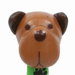 PEZ - Barky Brown  Brown head on Green with Paws