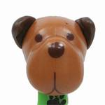 PEZ - Barky Brown Brown head on Green with Paws