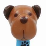 PEZ - Barky Brown  Brown head on Blue with Paws