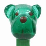 PEZ - Barky Brown  Crystal Green Head on Green with Bones and Woof!