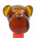 PEZ - Barky Brown  Crystal Orange Head on Orange with Bones and Woof!