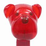 PEZ - Barky Brown  Crystal Red Head on Red with Bones and Woof!
