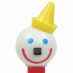 PEZ - Jack-in-the-Box Yellow Hat, Black Nose on Red